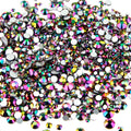 Rainbow 1000pcs Mixed Size Duochrome Iridescent Glass Rhinestone Face Gems