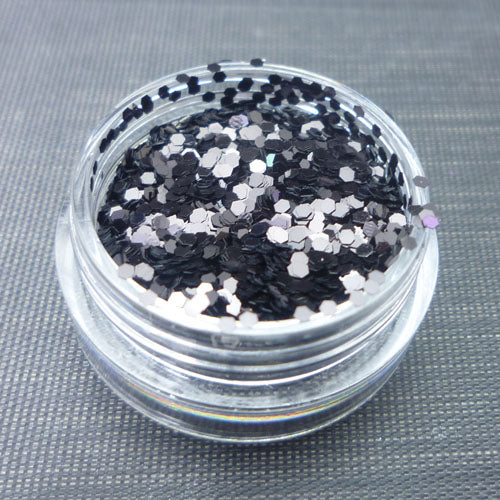 Opaque Black 1mm Hexagonal Cosmetic Glitter