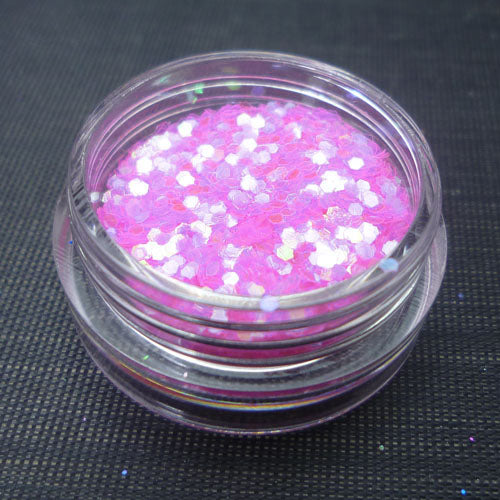 Iridescent Fuchsia 1mm hexagon glitter