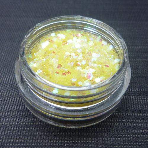 Iridescent Yellow 1mm hexagon glitter