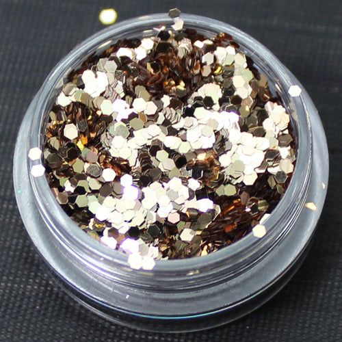 Metallic Champagne 1mm hexagon glitter