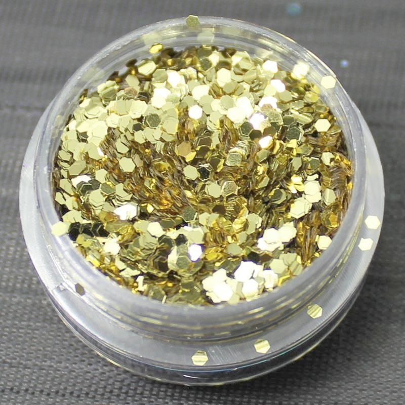 Metallic Light Gold 1mm hexagon glitter