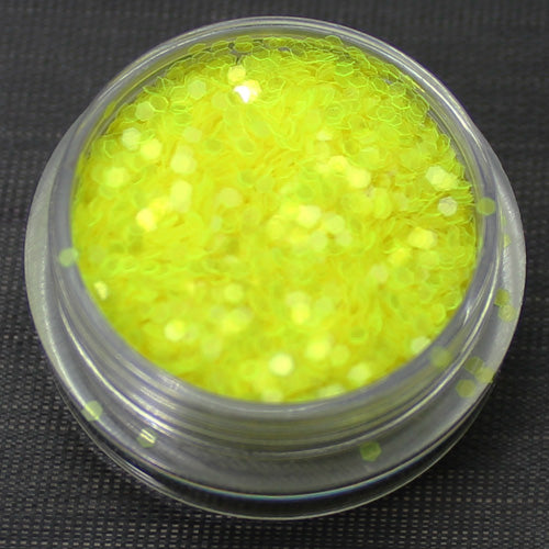 Fluorescent Yellow 1mm hexagon glitter