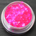 Fluorescent Fuchsia 1mm hexagon glitter