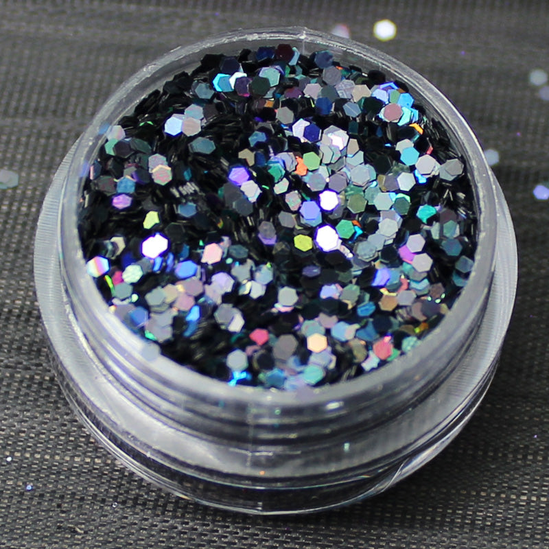 Holographic Smoke 1mm hexagon glitter