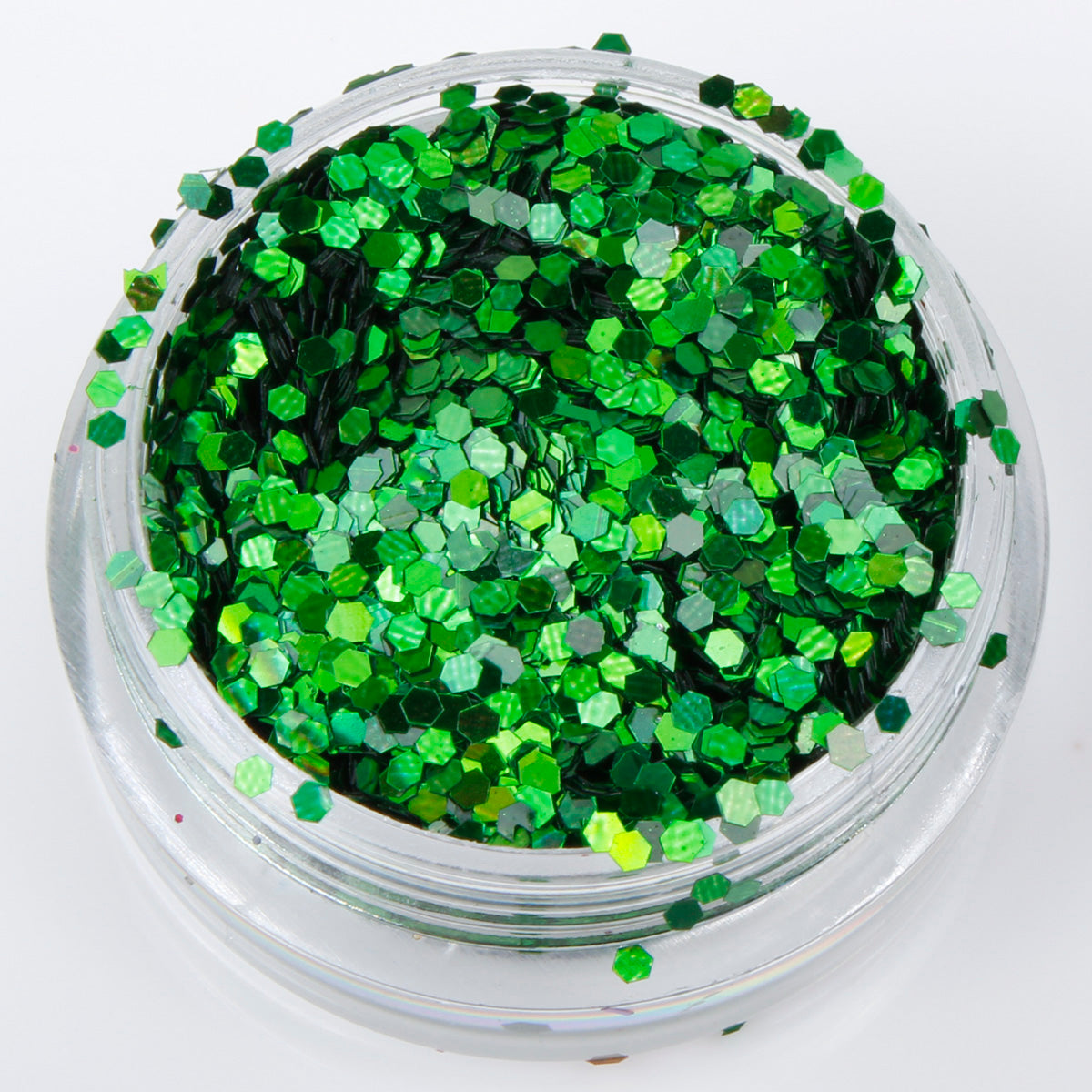Holographic Green 1mm hexagon glitter