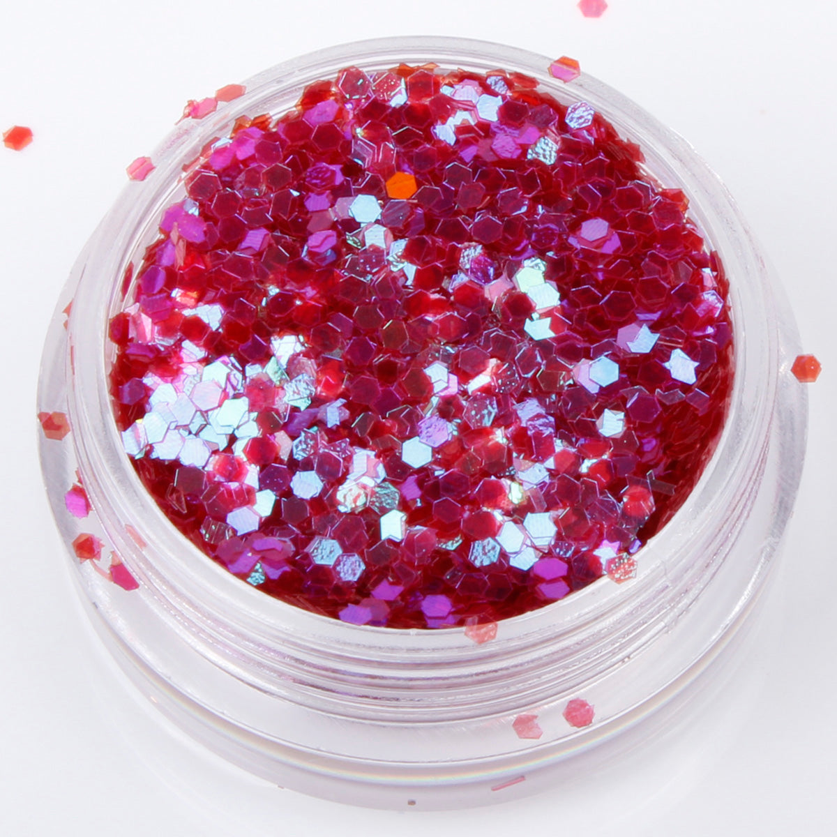 Iridescent Super Nova Red 1mm hexagon glitter