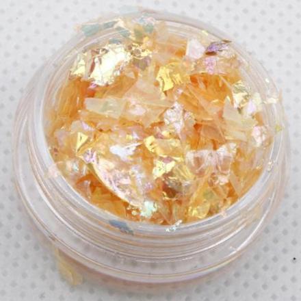 evol orange iridescent ice flakes glitter pot