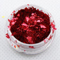 metallic red ice flakes festival face glitter evol