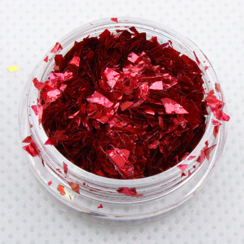 metallic red ice flakes festival face glitter evol