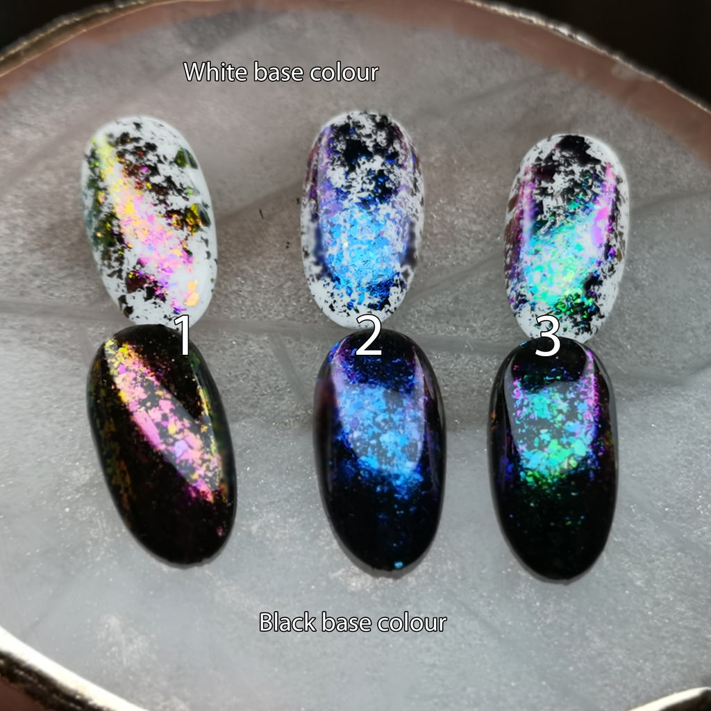 Nail Art Duo Chrome Chameleon Flakes Colour Changing Shifting