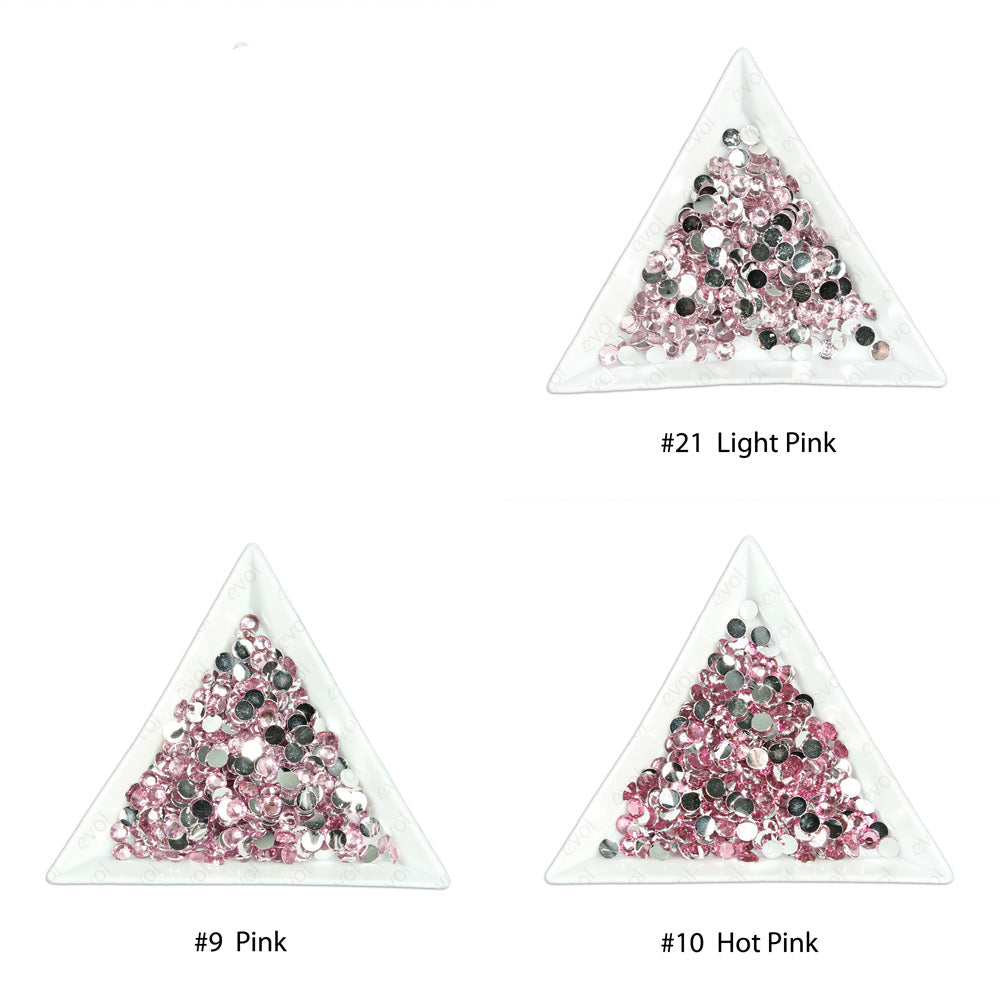 #10 Hot Pink - Bag of Flat Back Rhinestone Face Gems in Choice of 2,3,4,5 or 6mm