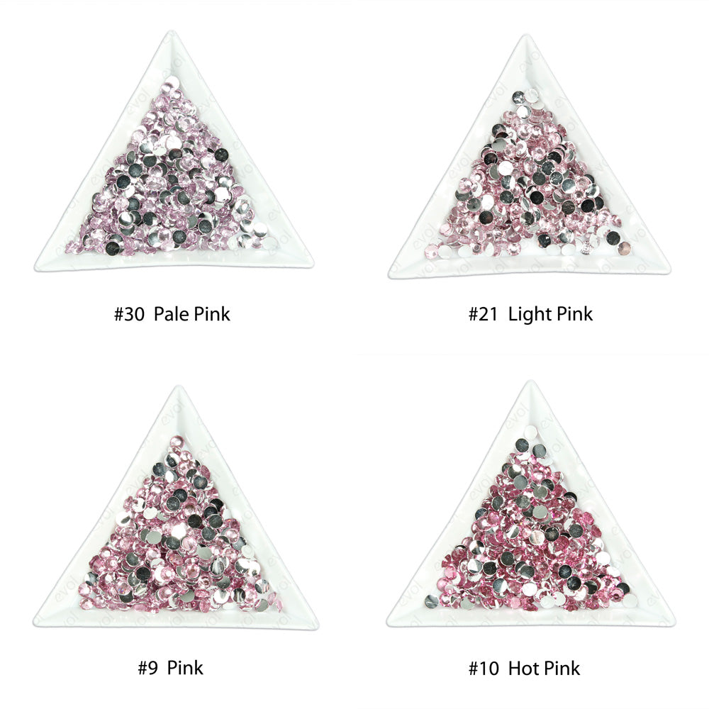 #21 Light Pink - Bag of Flat Back Rhinestone Face Gems in Choice of 2,3,4,5 or 6mm