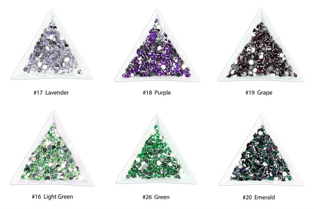 #20 Emerald - Bag of Flat Back Rhinestone Face Gems in Choice of 2,3,4,5 or 6mm