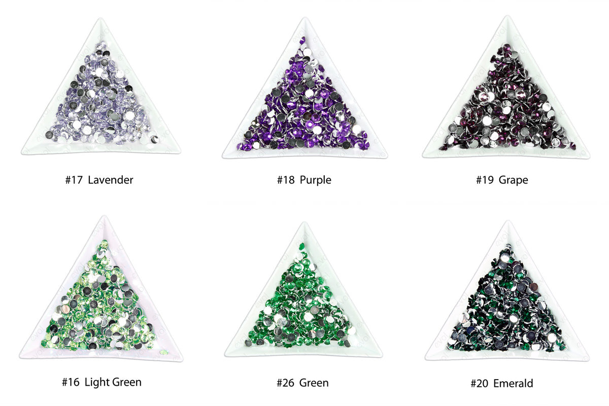 #20 Emerald - Bag of Flat Back Rhinestone Face Gems in Choice of 2,3,4,5 or 6mm
