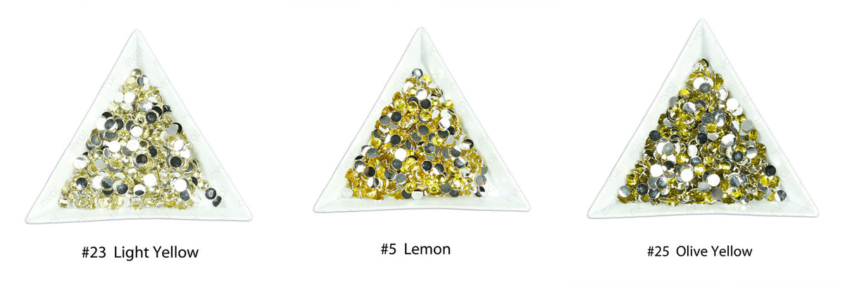 #23 Light Yellow - Bag of Flat Back Rhinestone Face Gems in Choice of 2,3,4,5 or 6mm